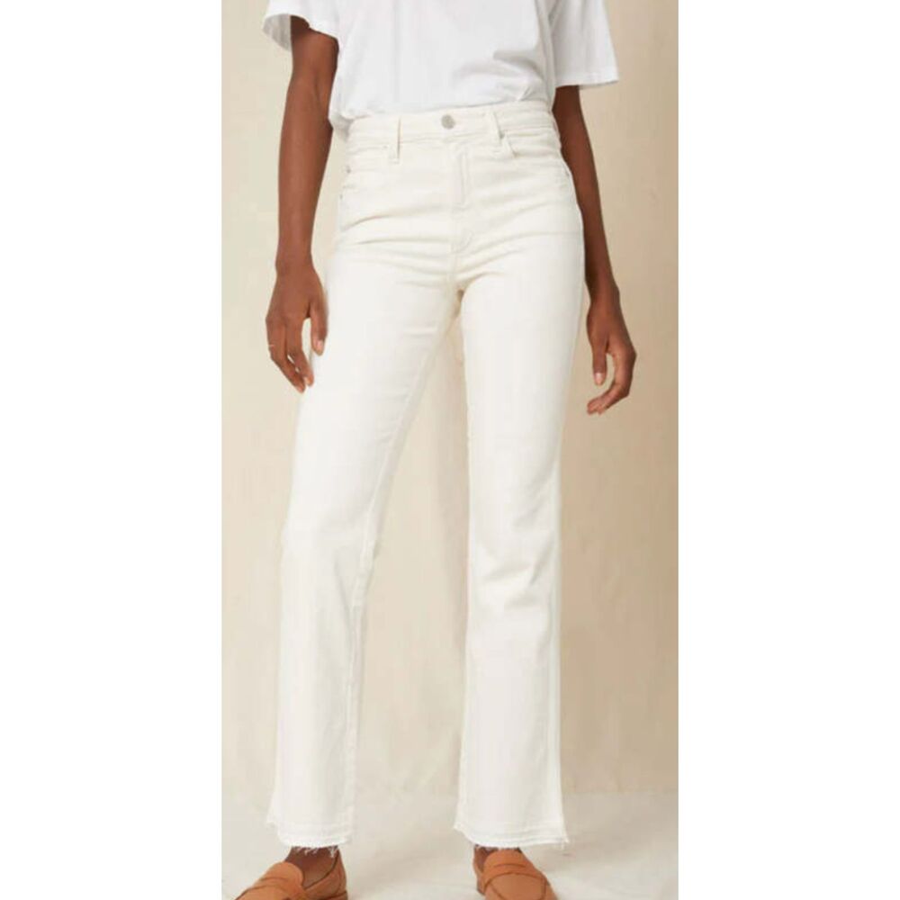 AMO Bella Crop Flare Jeans White Oak Size 26